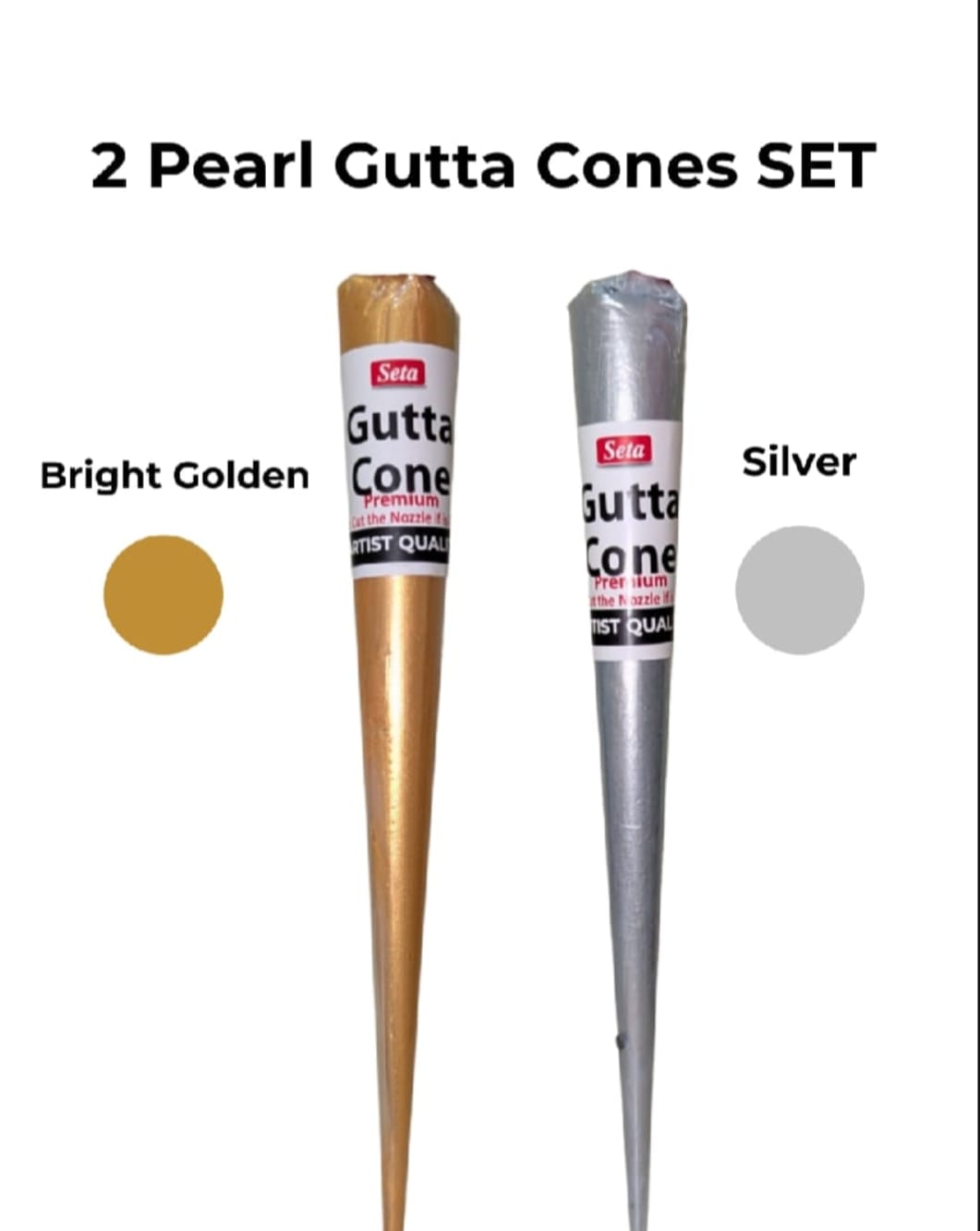 2 Pcs Pearl Fabric Gutta Cones